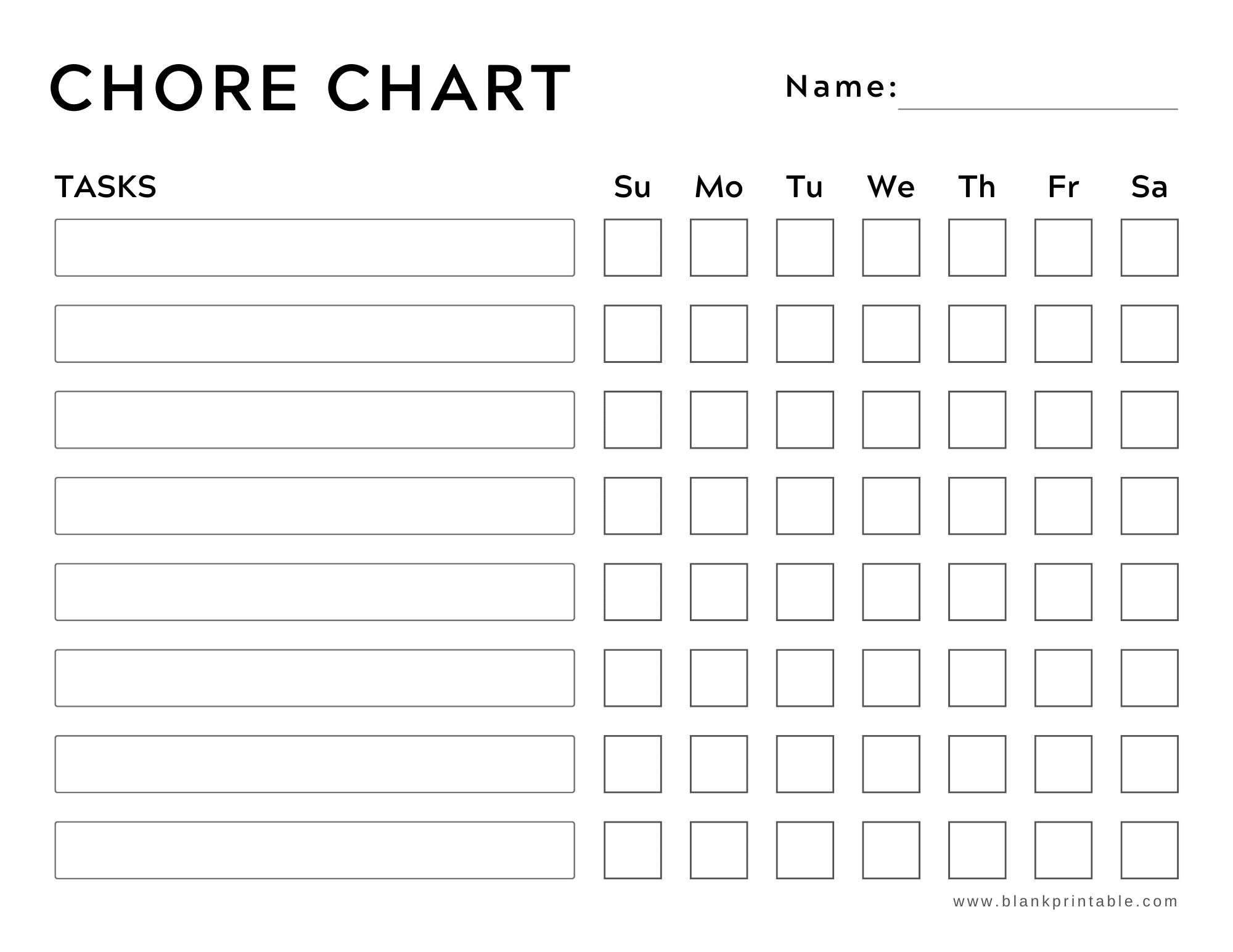 Weekly Chore Chart for Kids Printable PDF | Age Appropriate Chores List