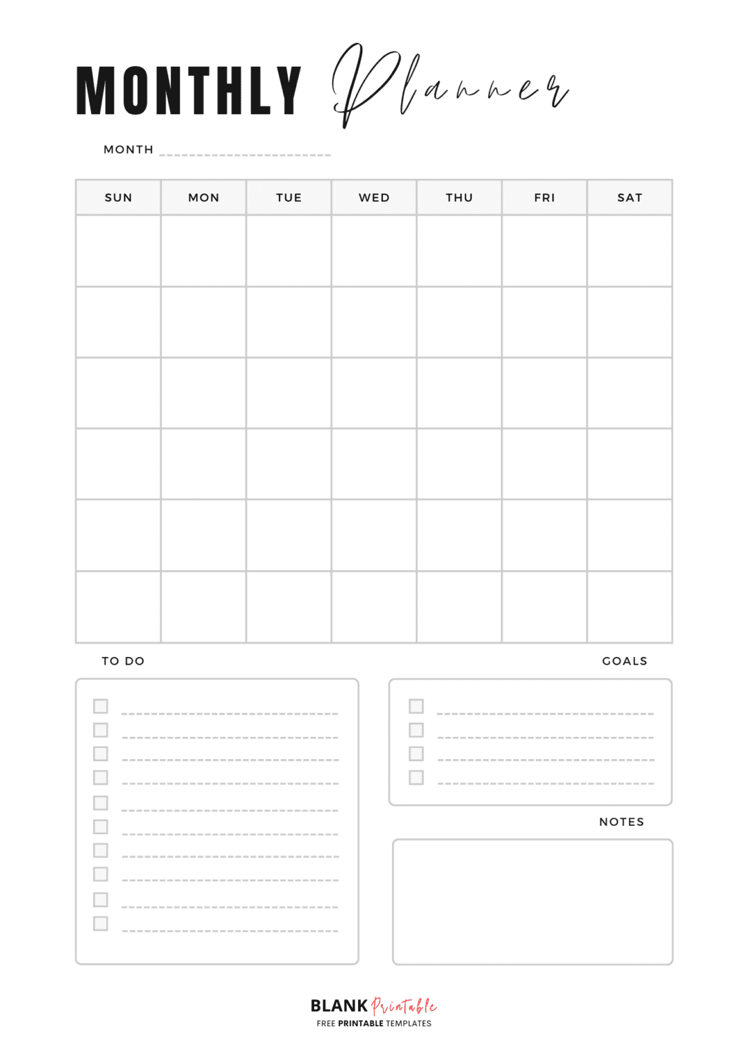 Monthly Planner Template Designs | FREE Printable PDF