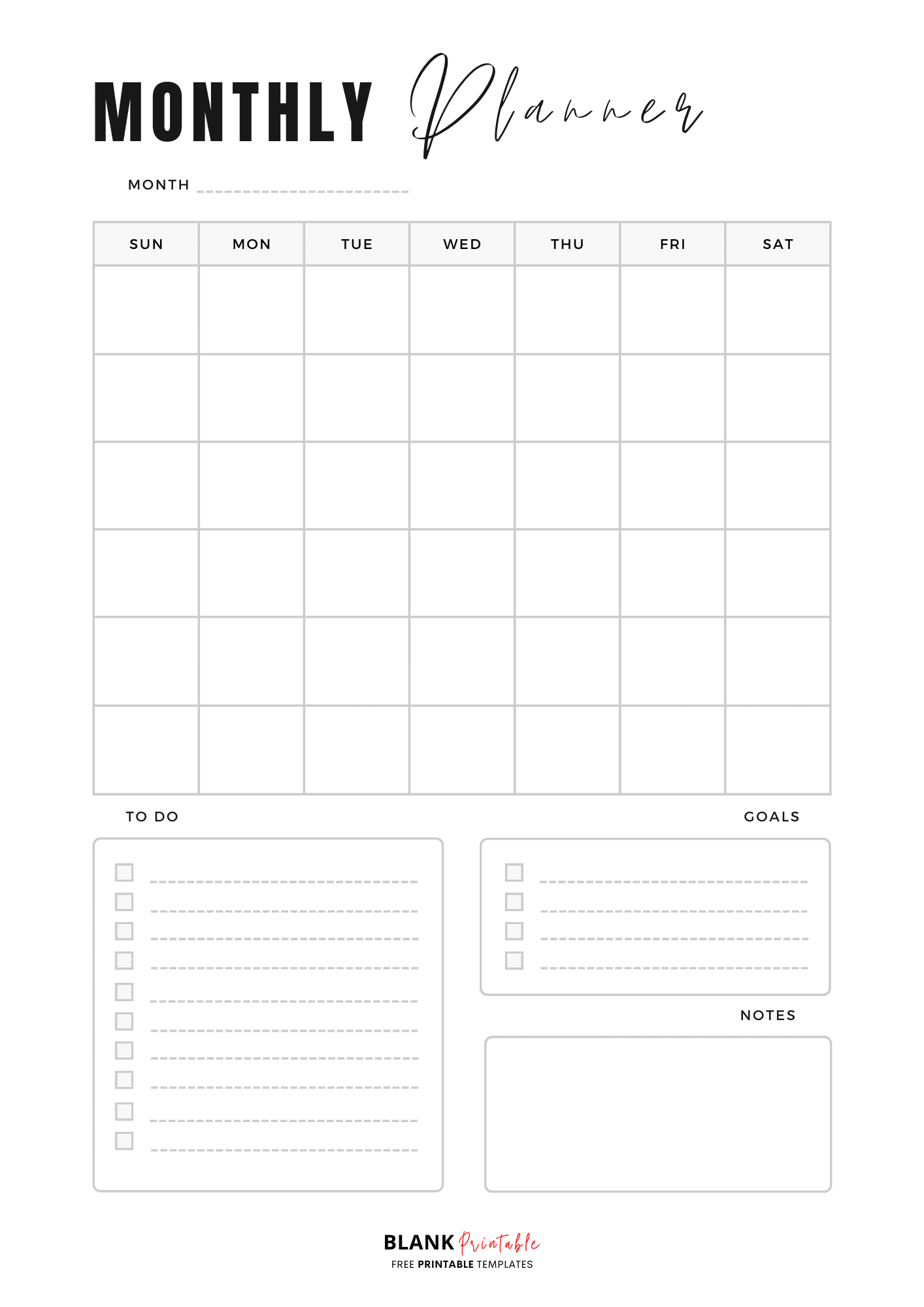 Monthly Planner Template Designs | FREE Printable PDF