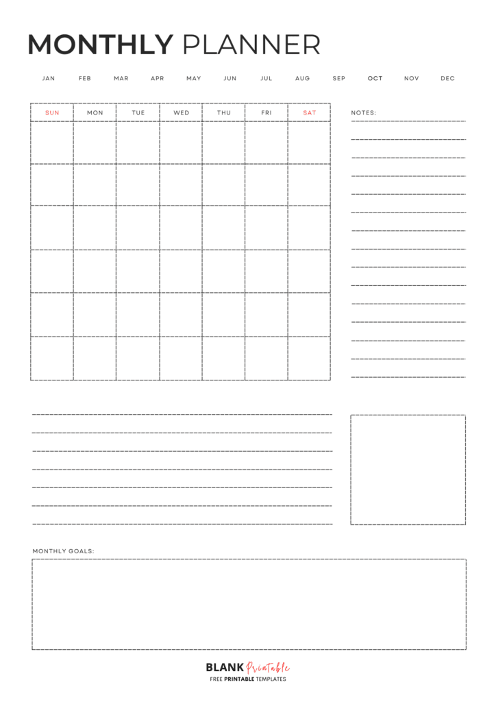 Monthly Planner Template Designs | FREE Printable PDF