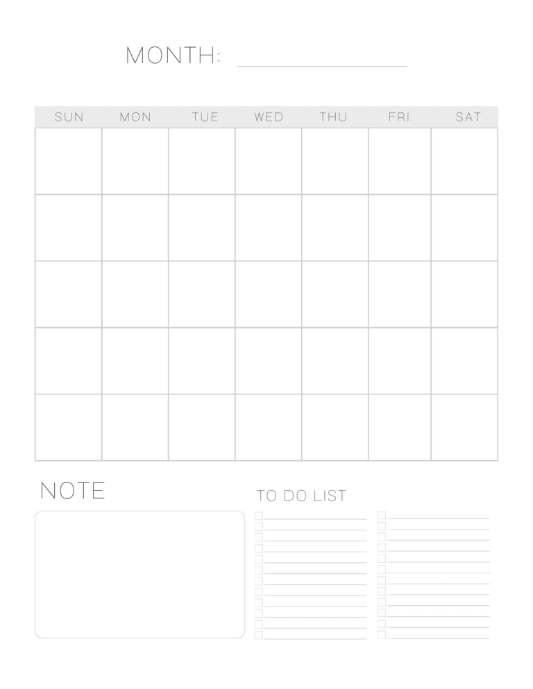 10 Best Free Printable Blank Monthly Calendar Template 10 Best Free Printable Blank Monthly Calendar Template